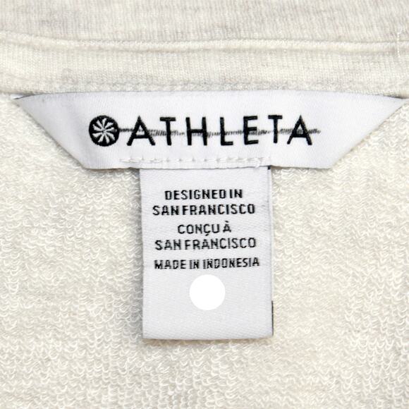 ATHLETA Plus Tops Beige V-Neck Short Sleeve Sweatshirt 1X - Picture 7 of 7